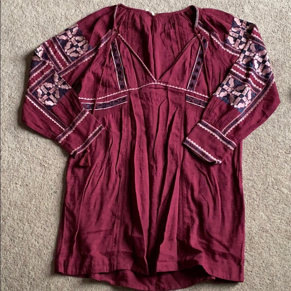 NWOT free people tribal embroidered dress